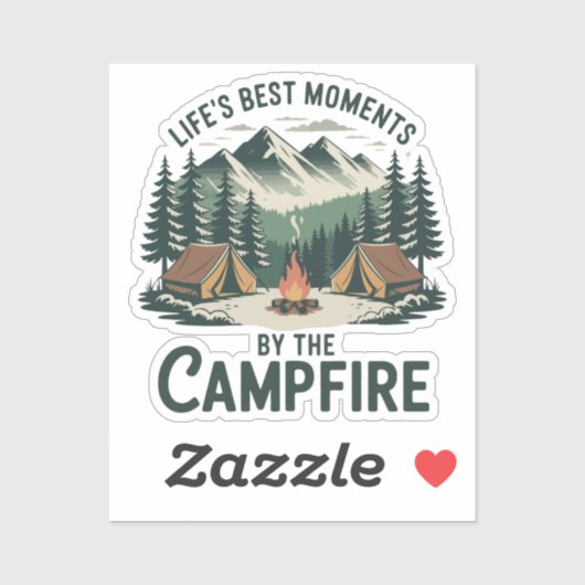 Campfire Moments Sticker | Retro Camping Tent シール (シート)