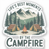 Campfire Moments Sticker | Retro Camping Tent シール (正面)