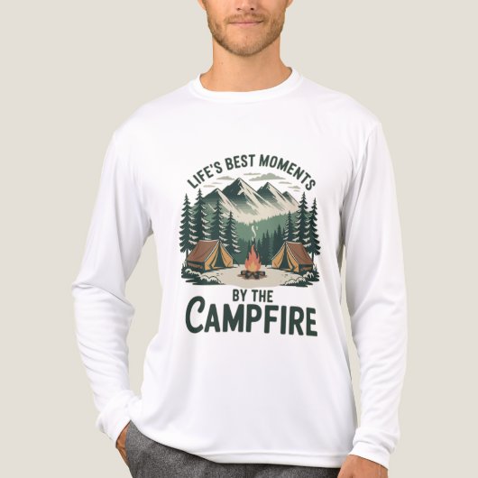 Campfire Moments Vintage Mountain Design  Men’s トライブレンドＴシャツ (正面)