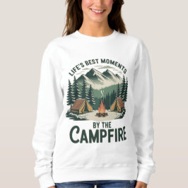 Campfire Moments Vintage Mountain Scene | Women’s  スウェットシャツ