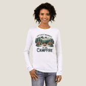 Campfire Moments Vintage Mountain Scene | Women’s  トライブレンドＴシャツ (正面全体)