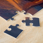 Campfire Moon | Nature Watercolor Painting ジグソーパズル (側面)