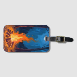 Campfire Moon | Nature Watercolor Painting ラゲッジタグ