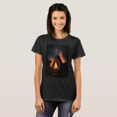 Campfire Nature Adventure Glamping Night Camping T Tシャツ (正面フル)