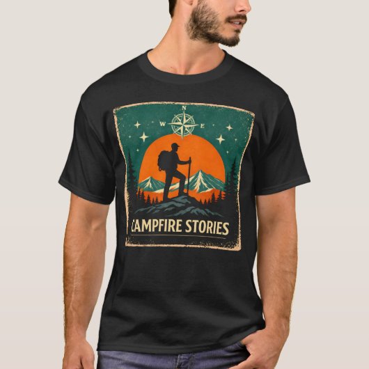 Campfire Stories – Night Fire Nature Memory Tee Tシャツ (正面)