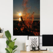 Campfire Sunset at Calumet Waterworks ポスター (ホームオフィス)