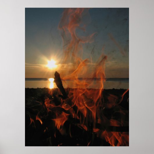 Campfire Sunset at Calumet Waterworks ポスター (正面)