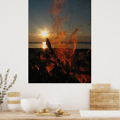 Campfire Sunset at Calumet Waterworks ポスター (キッチン)