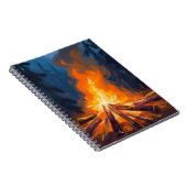 Campfire Watercolor Forest Painting ノートブック (右側)