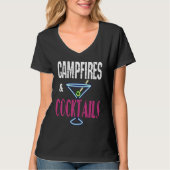 Campfires and Cocktails  Camping Drinking Camp Hum Tシャツ (正面)