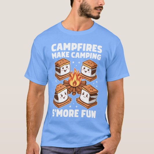 Campfires Make Camping Smore Fun Nature Camp Fire Tシャツ (正面)