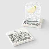 Campground Motif by Babbie - Martha's Vineyard ストーンコースター (横)