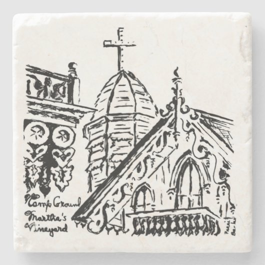 Campground Motif by Babbie - Martha's Vineyard ストーンコースター (正面)