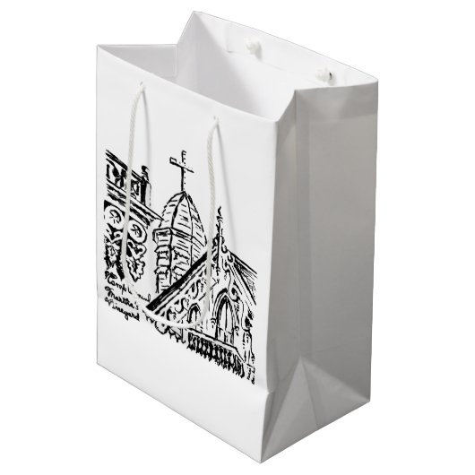 Campground Motif by Babbie - Martha's Vineyard ミディアムペーパーバッグ (正面アングル)