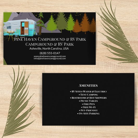 Campground & RV Park Rustic Outdoor Design 名刺