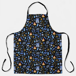 Camping Adventure Campfire Fun Bear Tracks エプロン