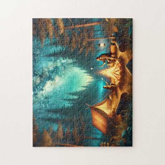 Camping Adventure Father & Child Campfire ジグソーパズル (縦)