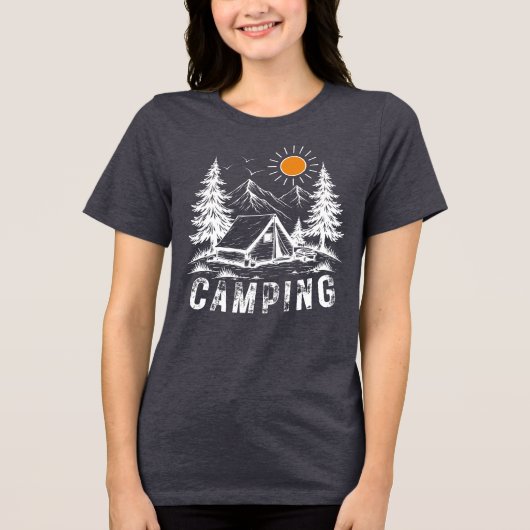 Camping Adventure | Mountains, Tent & Nature トライブレンドTシャツ (正面)