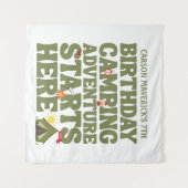 Camping Adventure Starts Here Kids Birthday  タペストリー (正面(横))