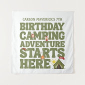 Camping Adventure Starts Here Kids Birthday  タペストリー (正面)