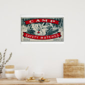 Camping around Fire - Matchbox Print - Aesthetic ポスター (キッチン)
