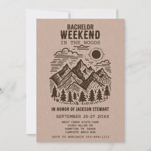 Camping Bachelor Party 招待状 (正面)