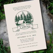 Camping Bachelor Party Rustic Woods for Groom 招待状