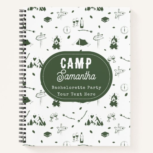 Camping Bachelorette Party Bach Weekend ノートブック (正面)