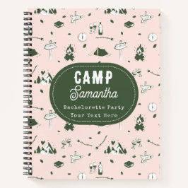 Camping Bachelorette Party Bach Weekend Pink Green ノートブック