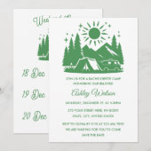 Camping Bachelorette Weekend Itinerary 招待状 (正面/裏面)