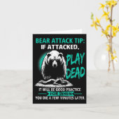 Camping Bear Attack Tip Play Dead Hiking Camper Pr カード (黄色い花)