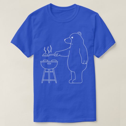 Camping Bear Funny Grizzly Grilling in Nature Tシャツ (デザイン正面)