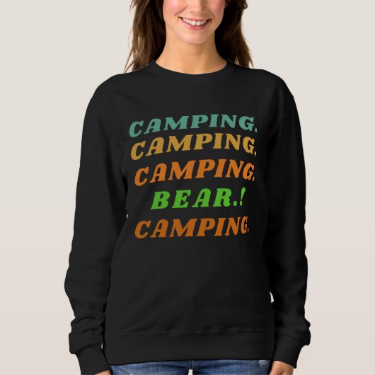 Camping Bear  Outdoor Bear Camping Survival スウェットシャツ (正面)