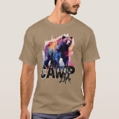 Camping Bear Summer Camp Quote Camping Des boy Tシャツ (正面)