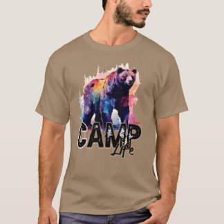 Camping Bear Summer Camp Quote Camping Des boy Tシャツ