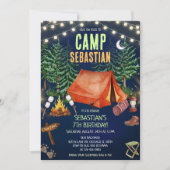 Camping Birthday Party  招待状 (正面)