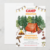 Camping Birthday Party  招待状 (正面/裏面)