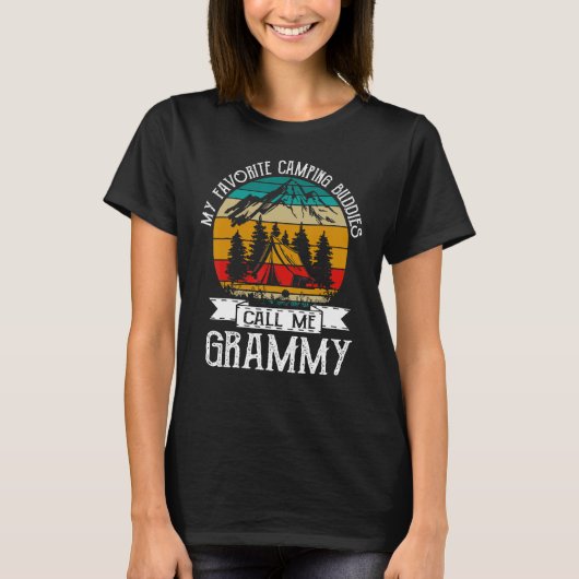 Camping Buddies Call Me Camping Grammy Camper Tシャツ (正面)