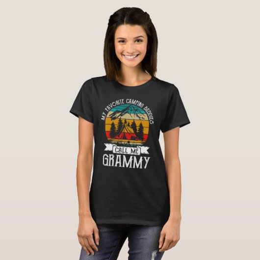 Camping Buddies Call Me Camping Grammy Camper Tシャツ (正面フル)