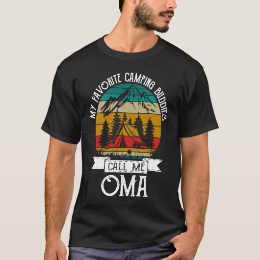 Camping Buddies Call Me Camping Oma Camper Tシャツ (正面)
