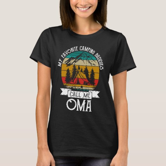 Camping Buddies Call Me Camping Oma Camper Tシャツ (正面)