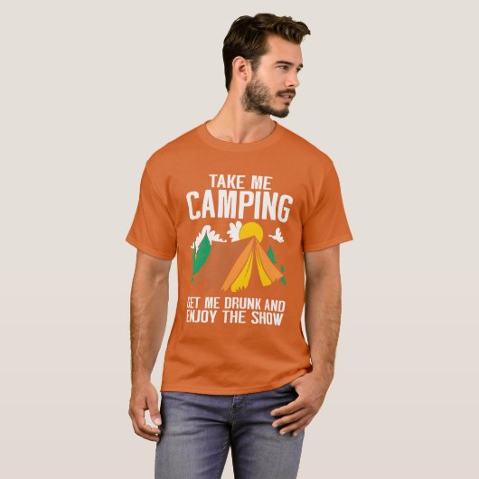 Camping Campfire Camper friends Tシャツ (正面フル)