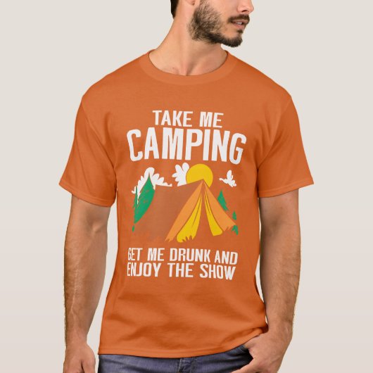 Camping Campfire Camper friends Tシャツ (正面)