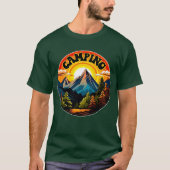 Camping Camping Design Camp Camping Design Vin ret Tシャツ (正面)