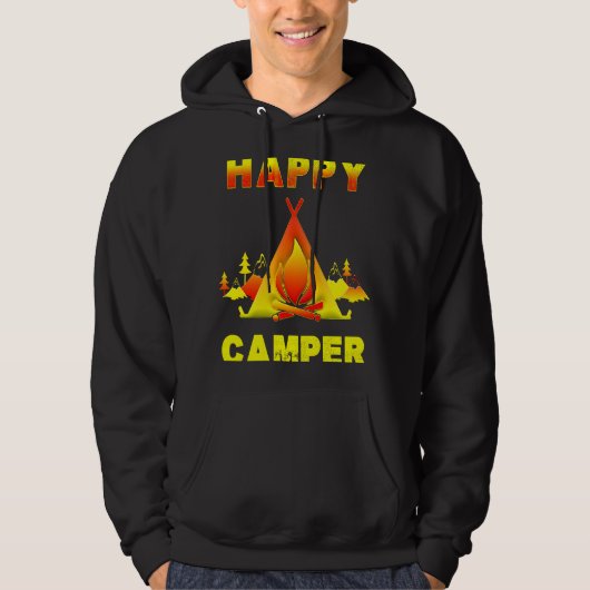 Camping   Camping  with Sayings Happy Camper パーカ (正面)