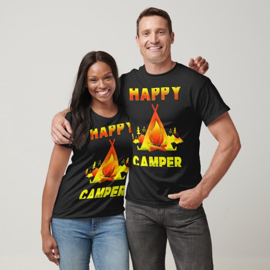 Camping   Camping  with Sayings Happy Camper Tシャツ (ユニセックス)