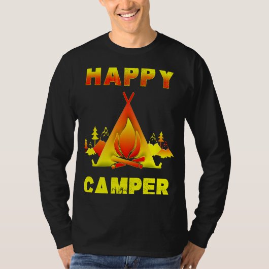 Camping   Camping  with Sayings Happy Camper Tシャツ (正面)