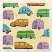 Camping caravans ガラスコースター (正面)