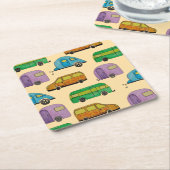 Camping caravans スクエアペーパーコースター (アングル)