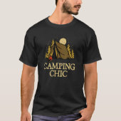 Camping Chic Summer Camper Tropical Camp Couples Tシャツ (正面)